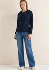 Cecil Lace up Hoodie, Navy