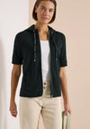 Cecil Short Sleeve Zip Through Hoodie, Dark Navy