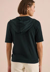 Cecil Short Sleeve Zip Through Hoodie, Dark Navy