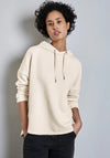 Street One Grid Embossed Hoodie, Cream