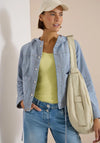 Cecil Cotton Striped Hooded Jacket, Blue