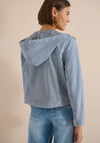 Cecil Cotton Striped Hooded Jacket, Blue