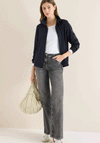 Cecil Tape Sleeve Jersey Zip Jacket, Navy