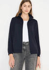 Cecil Tape Sleeve Jersey Zip Jacket, Navy