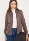 Cecil Tape Sleeve Jersey Zip Jacket, Brown