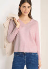 Cecil V Neck Fine Knit Jumper, Pink