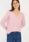 Cecil V Neck Fine Knit Jumper, Pink