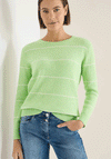 Cecil Ribbed Knit Striped Jumper, Green