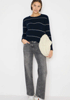 Cecil Ribbed Knit Striped Jumper, Navy