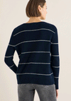 Cecil Ribbed Knit Striped Jumper, Navy