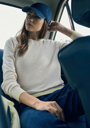 Cecil Contrast Striped Knit Jumper, Beige
