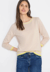 Cecil Contrast Striped Knit Jumper, Beige