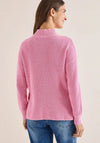 Cecil Rib Knit Half Zip Jumper, Pink