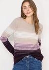 Cecil Colour Block Feather Yarn Knit Jumper, Neutral