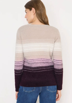 Cecil Colour Block Feather Yarn Knit Jumper, Neutral