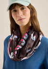 Cecil Abstract Print Loop Scarf, Brown