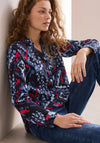 Cecil Aztec Print Blouse, Navy