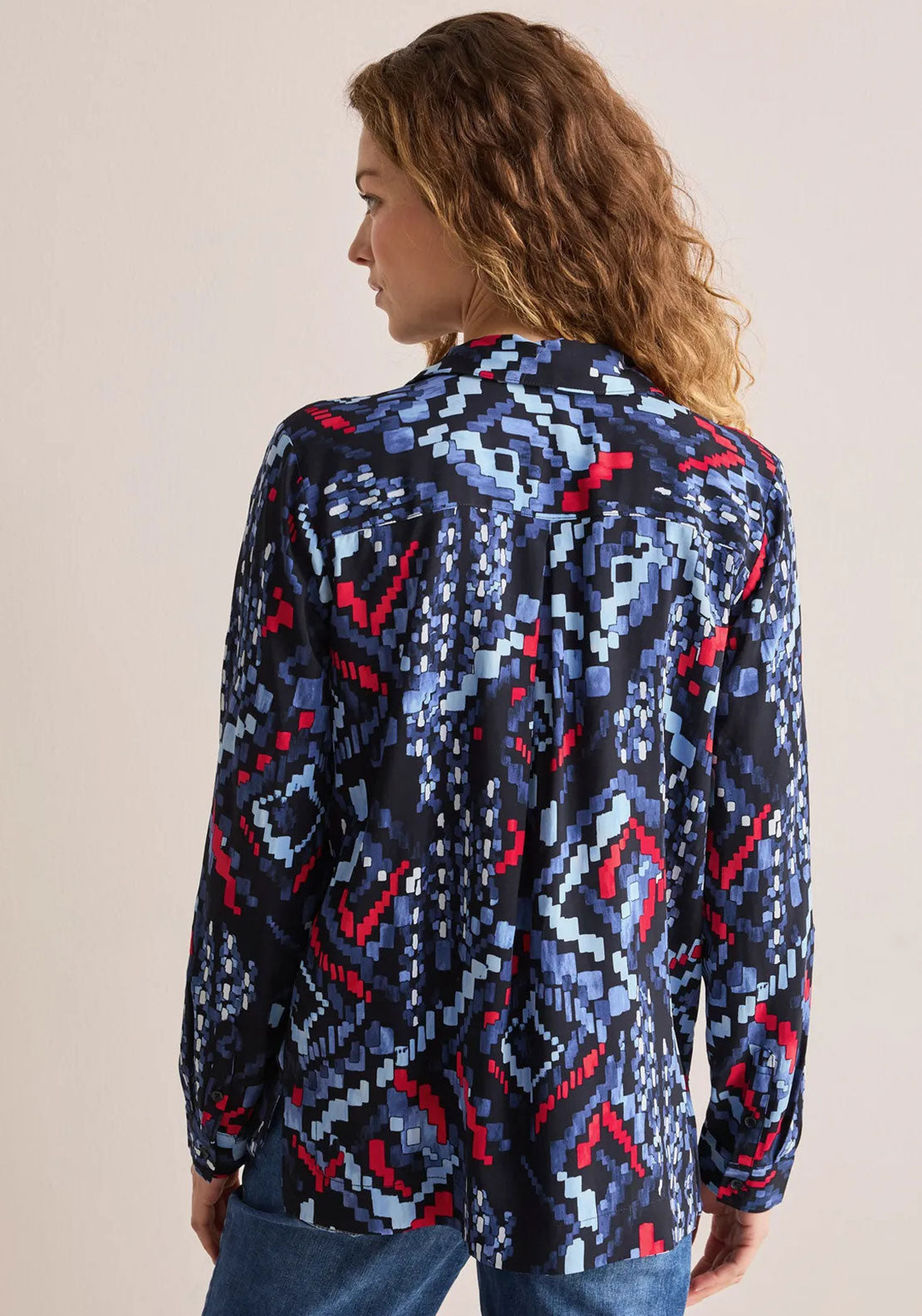 Cecil Aztec Print Blouse, Navy
