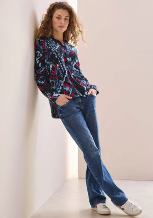 Cecil Aztec Print Blouse, Navy