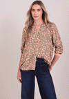 Street One Rib Cuff Patterned Blouse, Pink
