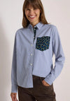 Cecil Patch Pocket Detail Striped Shirt, Blue Multi