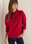 Cecil Drawstring Neck Sweatshirt, Cherry Pink