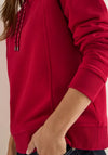 Cecil Drawstring Neck Sweatshirt, Cherry Pink