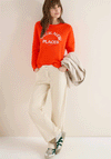 Cecil Embroidered Detail Sweatshirt, Orange