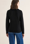 Cecil Knit Long Sleeve Collar Sweater, Black