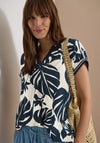 Cecil Leaf Print T-Shirt, Navy