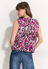Cecil Printed V Neck Top, Bloomy Pink