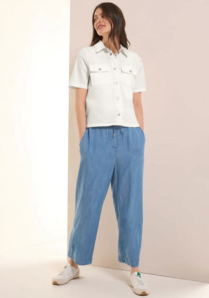 Cecil Short Sleeve Overshirt, Off White