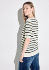 Cecil Striped Short Sleeve Sweater, White