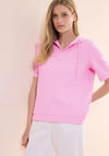 Cecil Drawstring Hooded Top, Pink