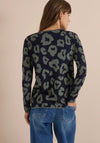 Cecil Leopard V Neck Knitted Vest, Green