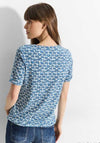 Cecil Shell Print V Cut Out Top, Azure Blue