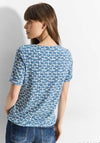 Cecil Shell Print V Cut Out Top, Azure Blue