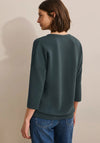 Cecil Scuba Fabric V cut out Top, Dark Green