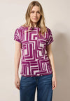 Cecil Geo Button Shoulder Top, Purple