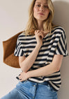 Cecil Knit Striped Top, Navy and Cream