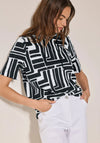 Cecil Geo Pattern Hooded Top, Navy