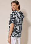 Cecil Geo Pattern Hooded Top, Navy