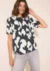 Cecil Printed Drawstring Hooded Top, Grey
