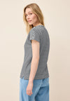 Cecil Striped V Neck Top, Navy