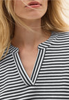 Cecil Striped V Neck Top, Navy