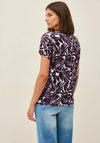 Cecil Leaf Print Button Detail Top, Wine