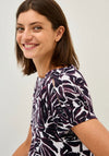 Cecil Leaf Print Button Detail Top, Wine