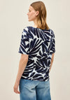 Cecil Printed Tunic Style Tie Neck Top, Navy