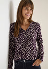 Cecil Printed Tunic Style Jersey Top, Wine