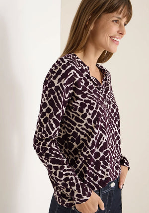 Cecil Printed Tunic Style Jersey Top, Wine